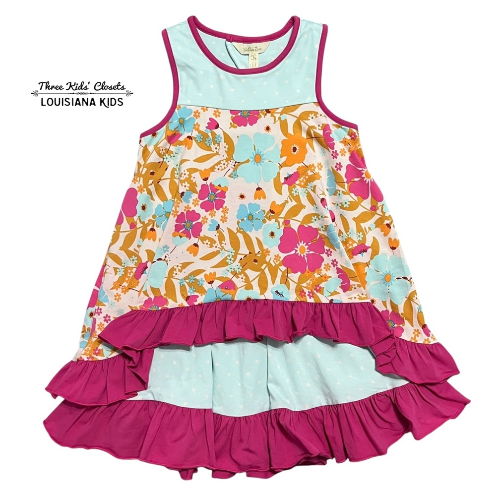 Matilda Jane 6Y Brilliant Daydream Fun In The Sun Ruffle Floral Tank Dress